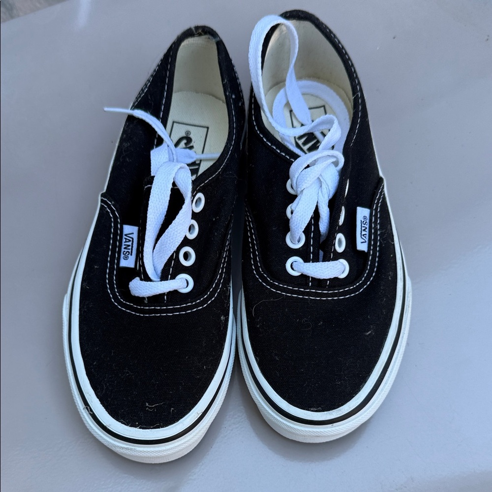 Vans Kids Black and White Canvas Sneakers